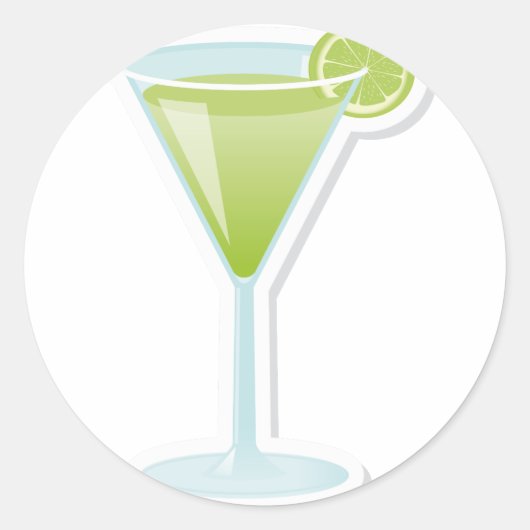 Limoen-cocktail Ronde Sticker (Voorkant)