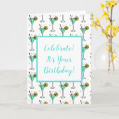 Limoen Cocktail Verjaardag Kaart (Gele Bloem)