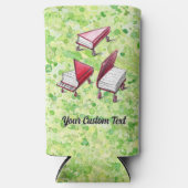 Limoen Cream Paint Splatter  schetskunst Seltzer Blikjeskoeler (Voorkant)