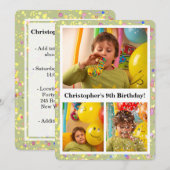  Limoen Cream Verjaardagsfoto's Confetti Kaart (Voorkant / Achterkant)