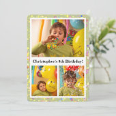  Limoen Cream Verjaardagsfoto's Confetti Kaart (Staand voorkant)