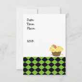 Limoen Cupcake Verjaardagsuitnodiging Kaart (Achterkant)