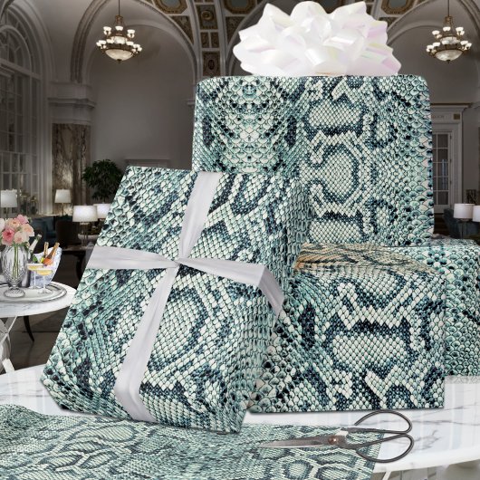 Limoen Daiquiri Green Anaconda Snakeskin Cadeaupapier