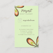 Limoen Daisy Event Planner Groovy 70s Hippie Flowe Visitekaartje (Achterkant)