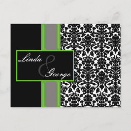 limoen damask Bruiloft rsvp kaart