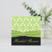 Limoen Damask met Black Bridal Shower Invitation Kaart (Staand voorkant)