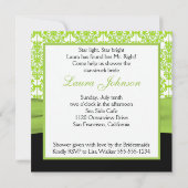 Limoen Damask met Black Bridal Shower Invitation Kaart (Achterkant)