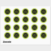 Limoen Damask Ronde Adres Stickers (Vel)