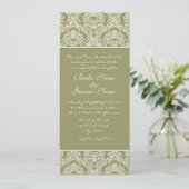 Limoen Damask Swirls Wedding Invitation Kaart (Staand voorkant)