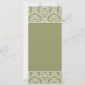 Limoen Damask Swirls Wedding Invitation Kaart (Achterkant)