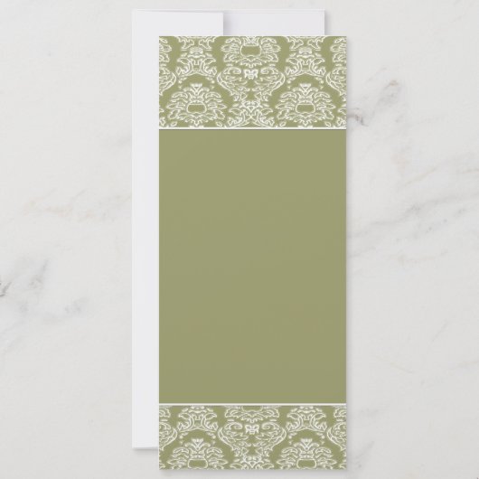 Limoen Damask Swirls Wedding Invitation Kaart (Achterkant)