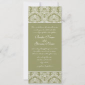 Limoen Damask Swirls Wedding Invitation Kaart (Voorkant)