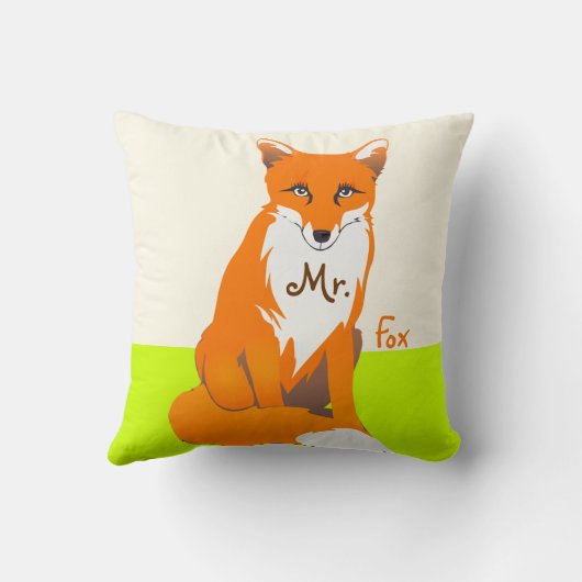 Limoen de heer Fox Pillow Kussen (Achterkant)