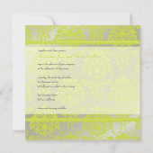 Limoen demask op faux Silver/bruiloft uitnodiging (Achterkant)