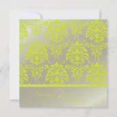 Limoen demask op faux Silver/bruiloft uitnodiging (Voorkant)