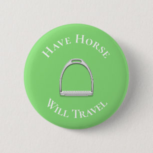 limoen "Do Horse Will Travel" Ronde Button 5,7 Cm
