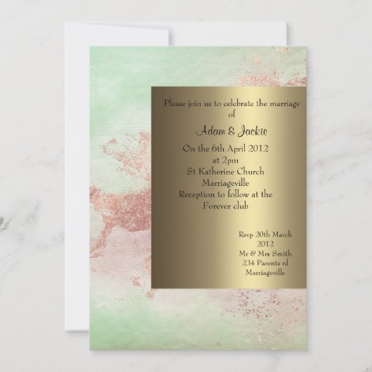 Limoen en aardkleuren trouwuitnodiging nieuwe desi kaart (Voorkant)