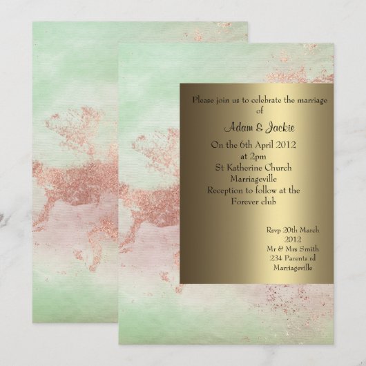 Limoen en aardkleuren trouwuitnodiging nieuwe desi kaart (Voorkant / Achterkant)