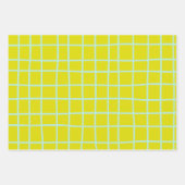 Limoen en Aqua Abstract Net Lines Patroon Inpakpapier Vel (Voorkant)
