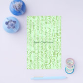 Limoen en Aqua Blue White Damask Swirls Flyer (Enkel)