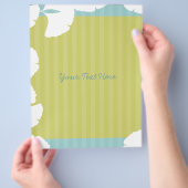 Limoen en Aqua Blue White Gingko Leaves Flyer (Hand)