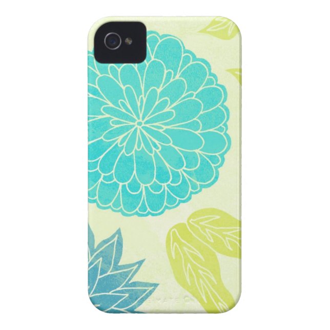 Limoen- en Aqua Flower Print Case-Mate iPhone Case (Achterkant)