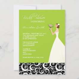 Limoen en Black Bridal Shower Invitations Kaart
