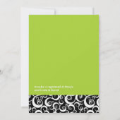 Limoen en Black Bridal Shower Invitations Kaart (Achterkant)