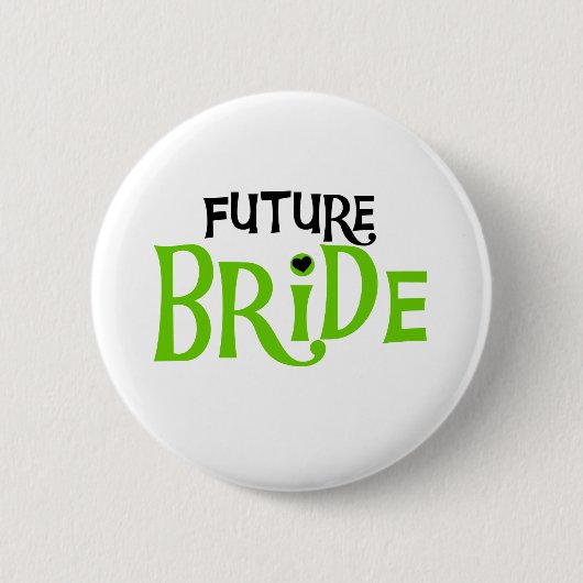 Limoen en Black Future Bride Ronde Button 5,7 Cm (Voorkant)