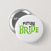 Limoen en Black Future Bride Ronde Button 5,7 Cm (Voorkant /achterkant)