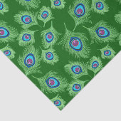 Limoen en Blauwe Peacock Feathers op Emerald Green Tissuepapier (Detail)