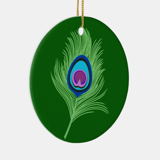 Limoen en blauwe voetdop op Emerald Green Keramisch Ornament (Rechts)