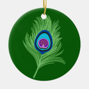 Limoen en blauwe voetdop op Emerald Green Keramisch Ornament