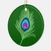 Limoen en blauwe voetdop op Emerald Green Keramisch Ornament (Links)