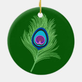 Limoen en blauwe voetdop op Emerald Green Keramisch Ornament (Achterkant)