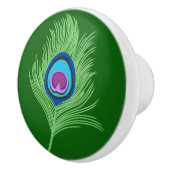 Limoen en blauwe voetdop op Emerald Green Keramische Knop (Rechts)