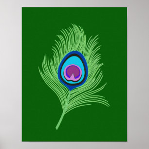 Limoen en blauwe voetdop op Emerald Green Poster