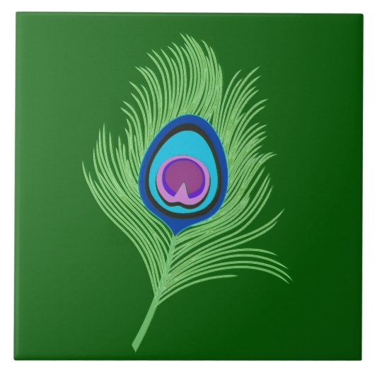 Limoen en blauwe voetdop op Emerald Green Tegeltje (Voorkant)