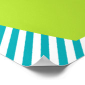 Limoen en Blauwgroen Elephant Nursery Poster (Hoek)