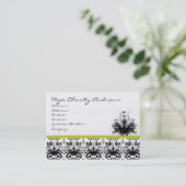 Limoen en Damask Mode Diva Visitekaartje (Staand voorkant)