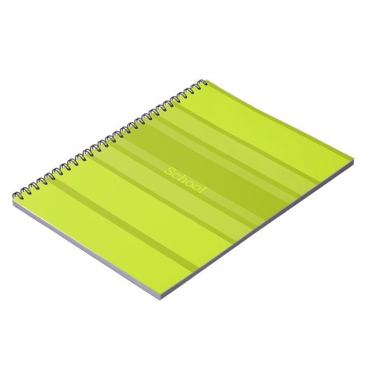 Limoen en donkergroene moderne streep notitieboek (Linkerzijde)