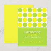 Limoen en Geel Bewaar de datums Aankondigingskaart (Voorkant / Achterkant)