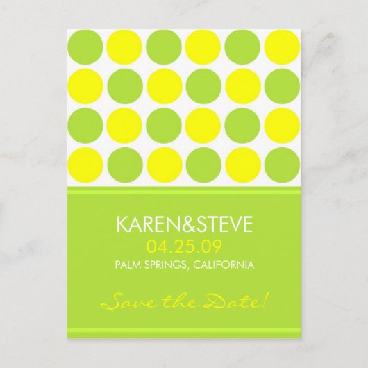 Limoen en Geel Bewaar de datums Aankondigingskaart (Voorkant)
