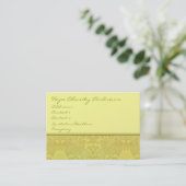 Limoen en Gold Damask Floral - Visitekaartje (Staand voorkant)