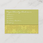 Limoen en Gold Damask Floral - Visitekaartje (Voorkant)