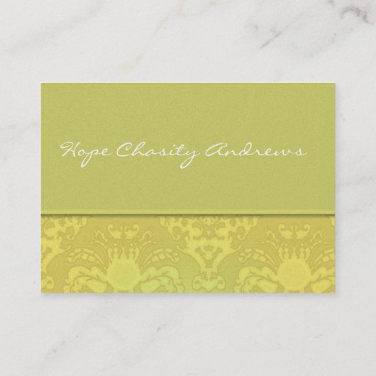 Limoen en Gold Damask Floral - Visitekaartje (Achterkant)