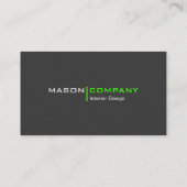 Limoen- en grijs minimalistisch bedrijfsVisitekaar Visitekaartje (Achterkant)