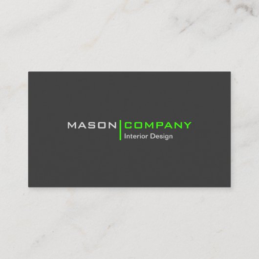 Limoen- en grijs minimalistisch bedrijfsVisitekaar Visitekaartje (Achterkant)