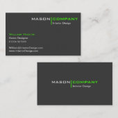 Limoen- en grijs minimalistisch bedrijfsVisitekaar Visitekaartje (Voorkant / Achterkant)