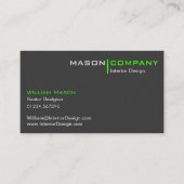 Limoen- en grijs minimalistisch bedrijfsVisitekaar Visitekaartje (Voorkant)